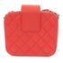 CHANEL Quilted CC SHW Chain Shoulder Bag Crossbody Calfskin Leather Red
