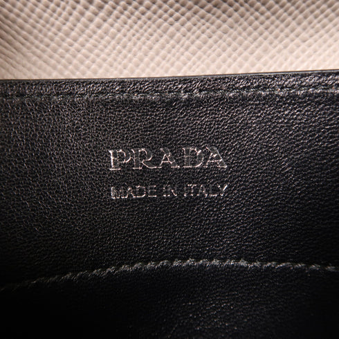 PRADA SHW Shoulder Tote Bag 2 Way Handbag BN2838 Calfskin Leather Gray Grey