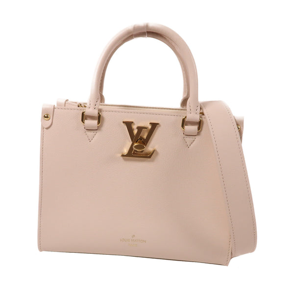 LOUIS VUITTON LV GHW Lock & Go 2 Way Shoulder Bag M23637 Calfskin Leather White