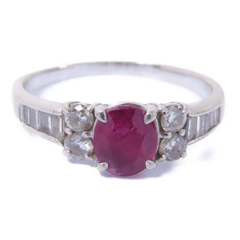 Fine Jewelry 1.11ct Ruby 0.50ct Diamond Ring Accessories US#9.25 PT900 Platinum