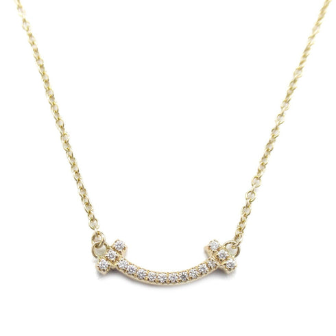 TIFFANY&CO T Smile Mini Diamond Necklace 62617772 18K Pink Gold