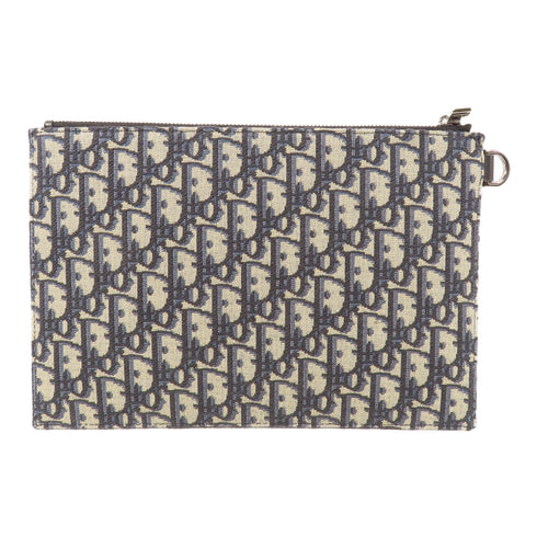 Christian Dior CD SHW A5 FLAT CASE Clutch Bag Canvas Blue