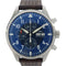 IWC Pilot Chronograph Automatic Watch IW377714 Stainless Steel Leather Blue