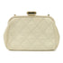 CHANEL Quilted CC GHW Clutch Bag Chain Shoulder Bag Lambskin Leather Beige