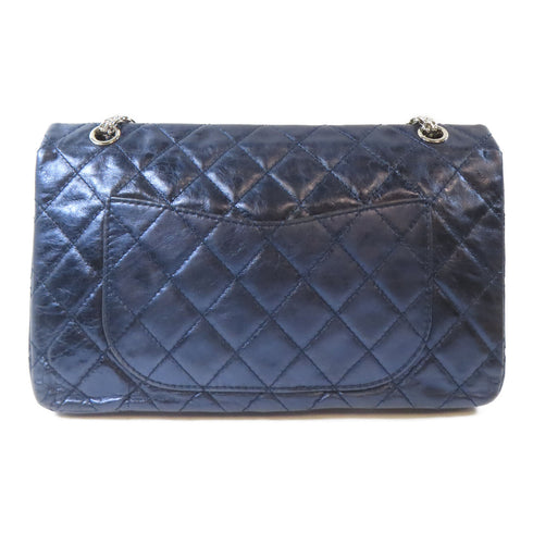 CHANEL Quilted CC SHW 2.55 Chain Shoulder Handbag Calfskin Leather Blue