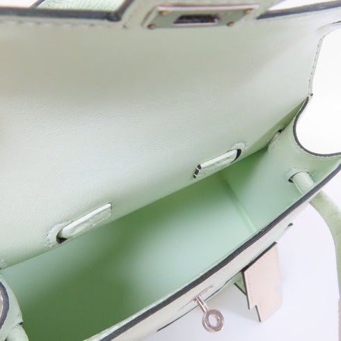 HERMES PHW Kelly Doll Picto Shoulder Bag Epsom Leather Vert Fizz Green