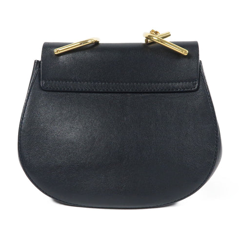 Chloe GHW Drew Chain Shoulder Bag Calfskin Leather Black