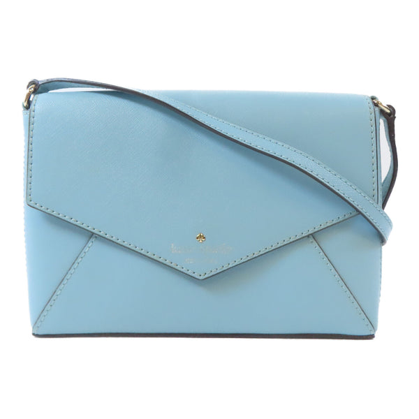 Kate Spade SHW Shoulder Crossbody Bag Calfskin Leather Light Blue
