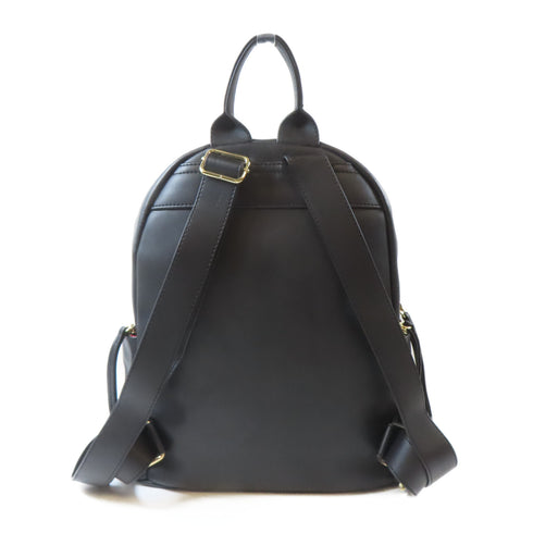 MOSCHINO GHW Backpack Rucksack Coated Canvas Black
