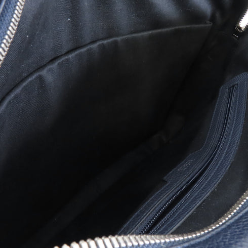 BALLY SHW 2way Shoulder Bag Business Bag Calfskin Leather Navy