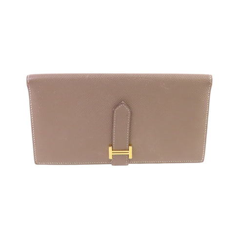 HERMES GHW Bearn W Snap Long Wallet Epsom Leather