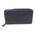 BOTTEGA VENETA BV Zipped Long Wallet Intrecciato Leather Blue