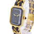 CHANEL CC Premiere L Quartz Watch Gold Plated Leather Black