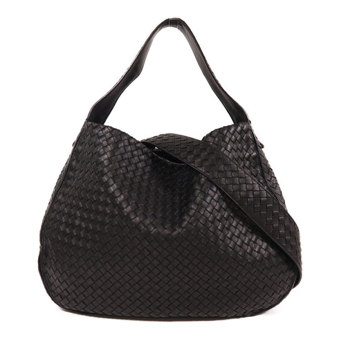 BOTTEGA VENETA BV 2 Way Shoulder Bag Lambskin Leather Black