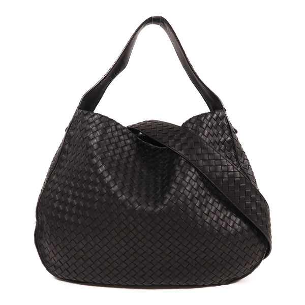 BOTTEGA VENETA BV 2 Way Shoulder Bag Lambskin Leather Black