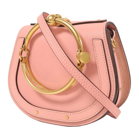 Chloe GHW Shoulder Bag Calfskin Leather Pink