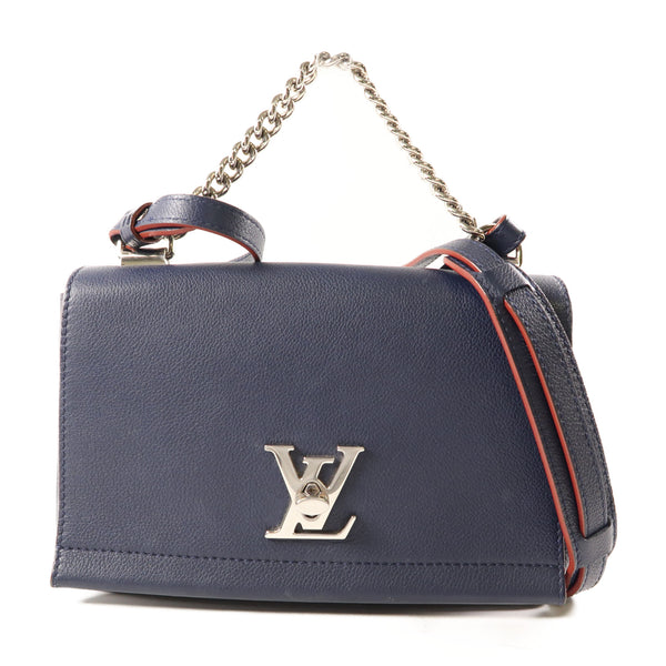LOUIS VUITTON LV SHW Lockme II BB 2Way Shoulder Bag M43391 Calfskin Leather Navy