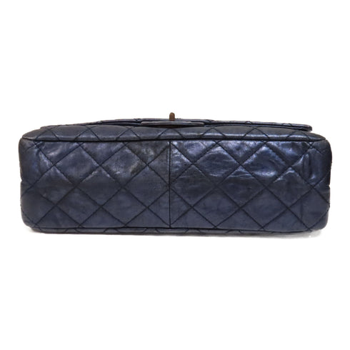 CHANEL Quilted CC SHW 2.55 Chain Shoulder Bag Calfskin Leather Navy