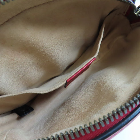 GUCCI GG GHW Waist Pouch 476434 Calfskin Leather Red