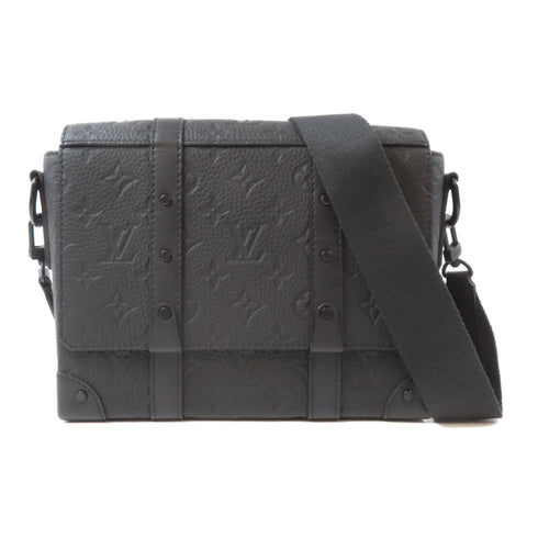 LOUIS VUITTON LV Trunk Messenger Shoulder Bag M57726 Monogram Taurillon Black