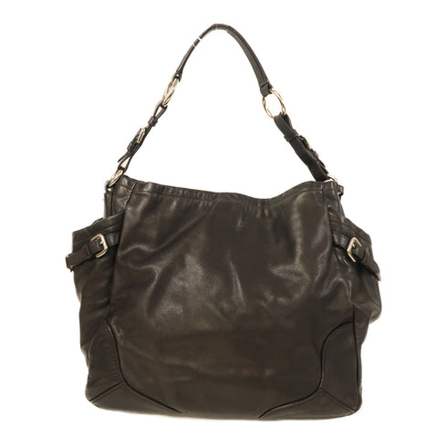 PRADA SHW Prugna Shoulder Bag BR3789 Calfskin Leather Black