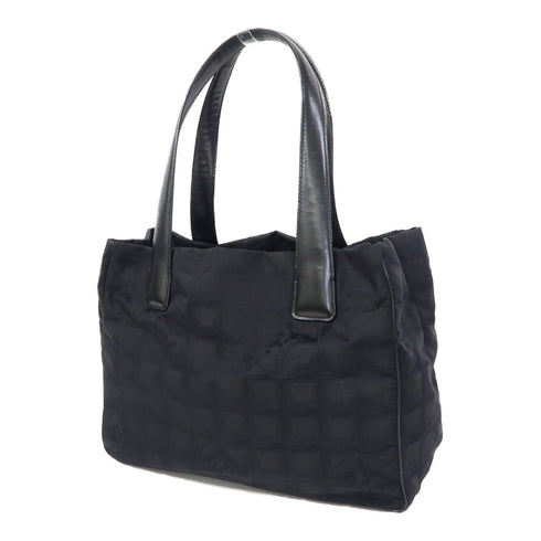 CHANEL CC GHW Travel Line Tote Shoulder Bag Nylon Black