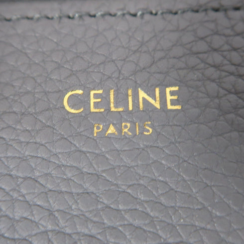 CELINE GHW Micro Luggage Handbag Calfskin Leather Grey