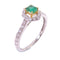 FINE JEWELRY 0.28ct Emerald 0.48ct Diamond Ring 18K White Gold US#6.75