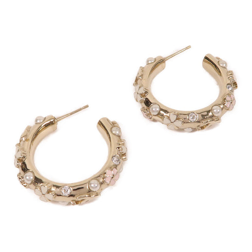 CHANEL CC Earrings Metal Gold