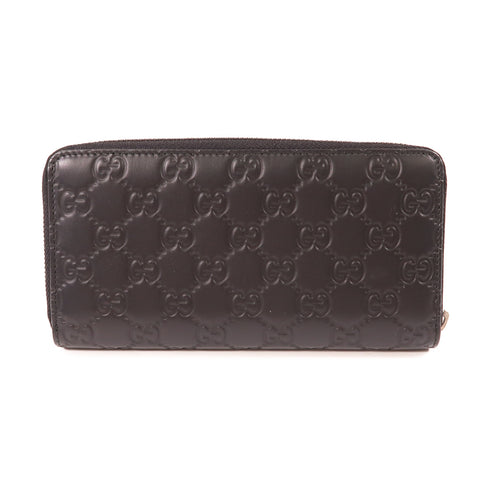 GUCCI GG SHW Long Wallet 451194 Calfskin Leather Black