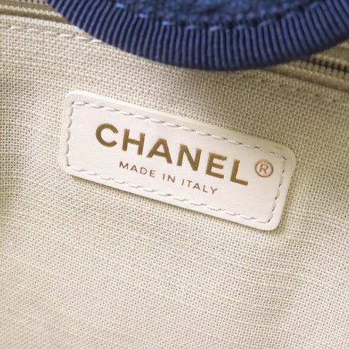 CHANEL CC SHW Deauville 2 Way Bag AS3351 Canvas Navy