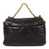 CHANEL CC C19 Large 2 Way Chain Shoulder Bag Lambskin Leather Black