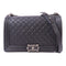 CHANEL CC SHW Boy 28 Chain Shoulder Bag Calfskin Leather Black