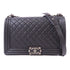 CHANEL CC SHW Boy 28 Chain Shoulder Bag Calfskin Leather Black