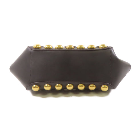 MARC BY MARC JACOBS GHW 2 Way Shoulder Bag Calfskin Leather Dark Brown