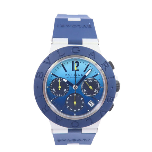 BVLGARI Capri Chronograph Edition 103844 Automatic Watch Rubber Belt Aluminium