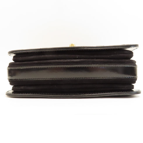 CHANEL Quilted CC GHW Mini Messenger Shoulder Bag AS3396 Patent Leather Black