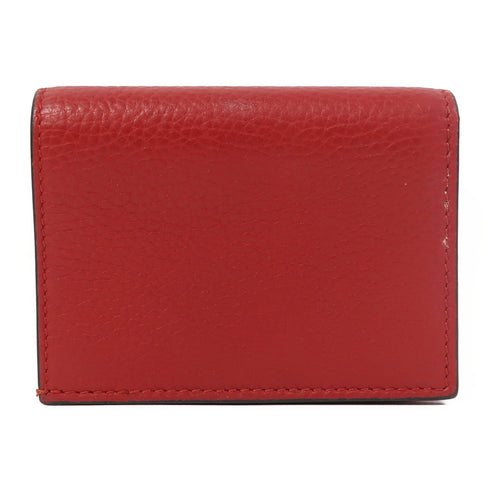 GUCCI GG GHW Wallet 460185 Calfskin Leather Red