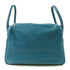 HERMES PHW Lindy 30 Shoulder Bag Taurillon Clemence Leather Bleu Izmir