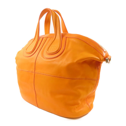 GIVENCHY Nightingale Shoulder Bag Calfskin Leather Orange