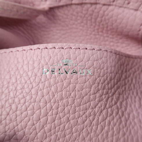 Delvaux SHW Pin Mini Bucket Hand Bag Taurillon Soft Pink/Green