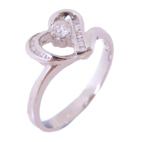 Fine Jewelry 0.10ct Diamond Ring US#6.5 Ring 18K White Gold