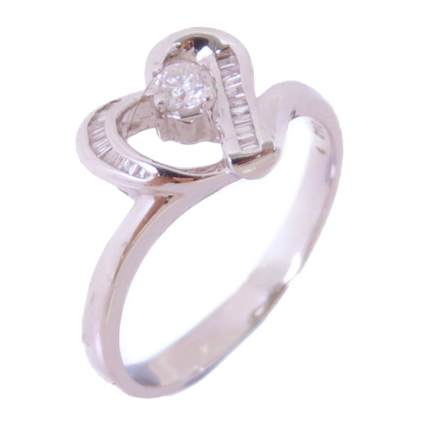 Fine Jewelry 0.10ct Diamond Ring US#6.5 Ring 18K White Gold