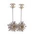 CHANEL CC Rhinestones Earrings A17K Metal Gold and Silver Tone Color