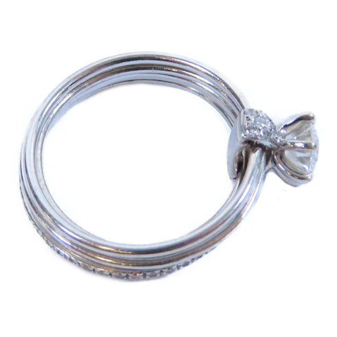 Fine Jewelry 0.62ct Diamond 0.20ct Diamond Ring US#6 18K White Gold