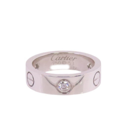 CARTIER Love Ring 3P Diamond Ring Cartier#53 US#6.25 18K White Gold