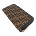 FENDI GHW Long Round Zipper Wallet 8M0024 Canvas Brown Black