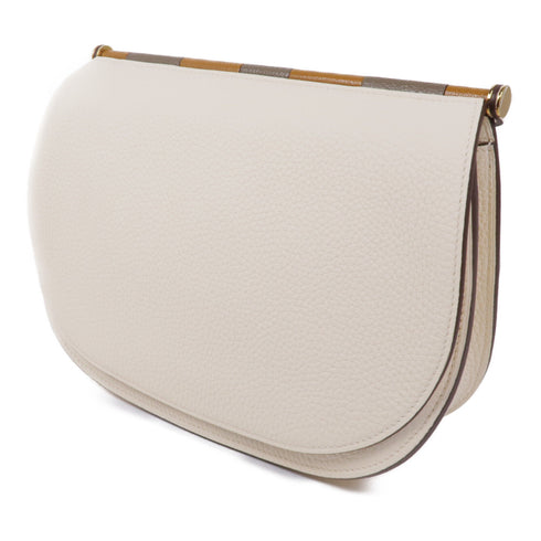 HERMES GHW Sac Saut Hermes 25 Shoulder Bag Taurillon Clemence Leather Nata