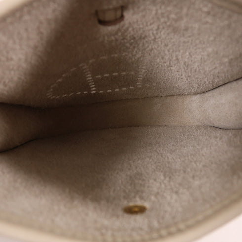 HERMES GHW Evelyne TPM Shoulder Bag Clemence Leather Beton