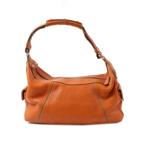 TOD'S SHW Handbag Shoulder Bag Calfskin Leather Orange